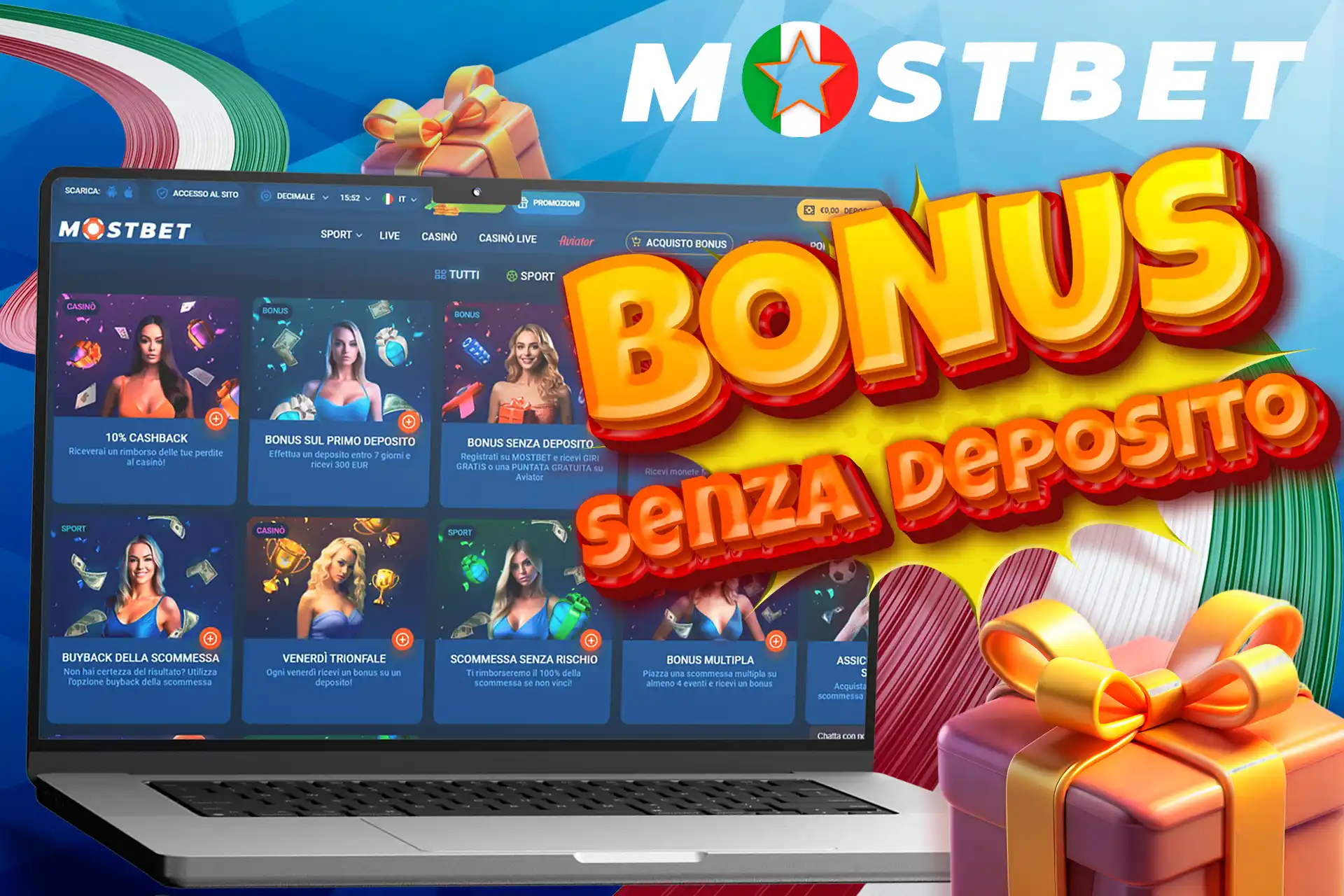 Ottieni un bonus senza deposito su Mostbet