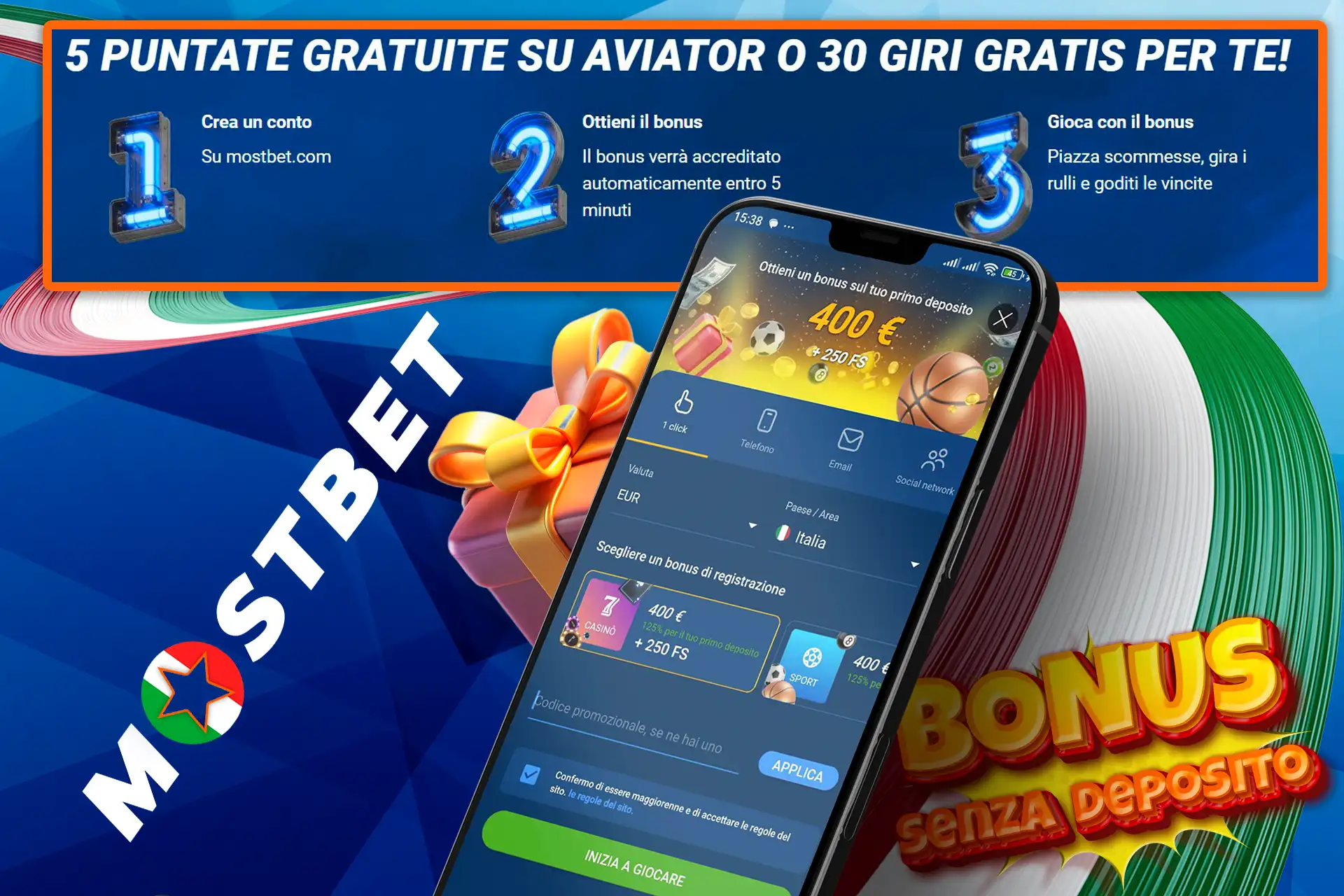 Registrati su Mostbet e ottieni un bonus senza deposito