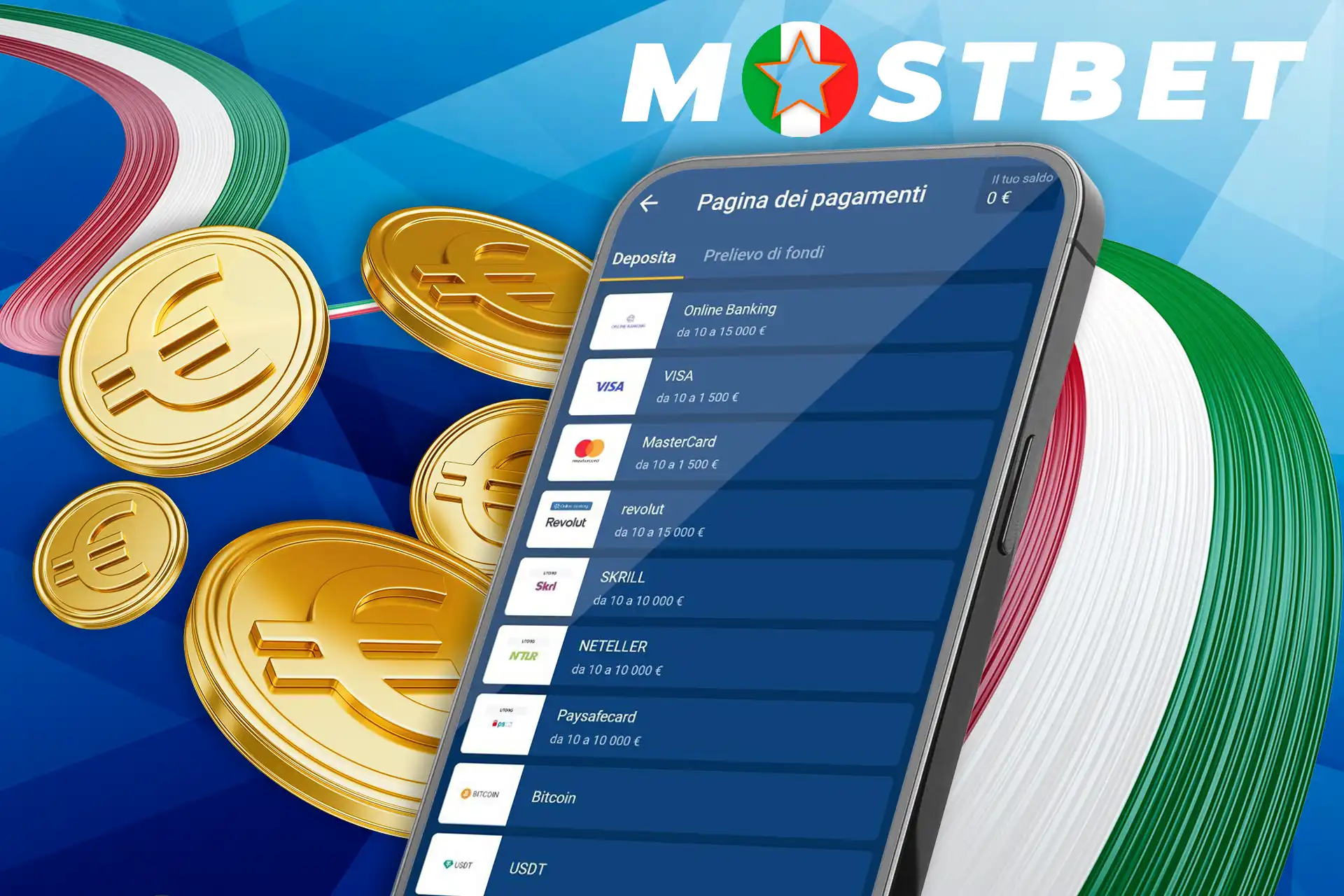 Ampia selezione di metodi di deposito e pagamento del casinò